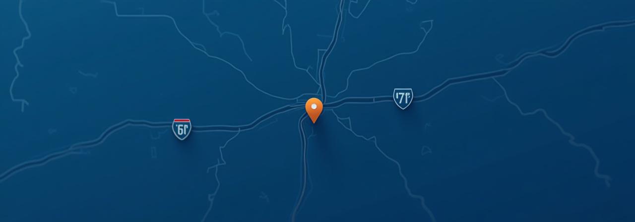 Map showing Boscoe Transportation headquarters in Greeneville, TN